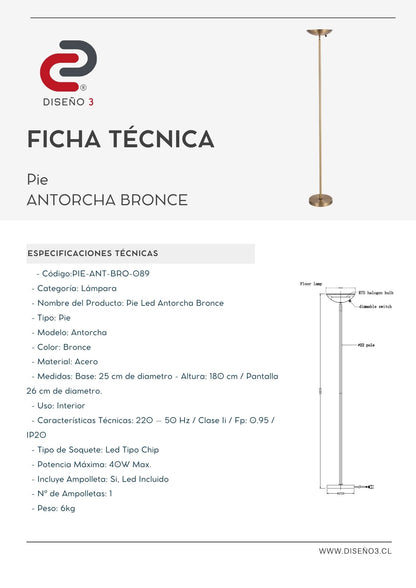 PIE LED ANTORCHA