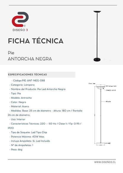 PIE LED ANTORCHA