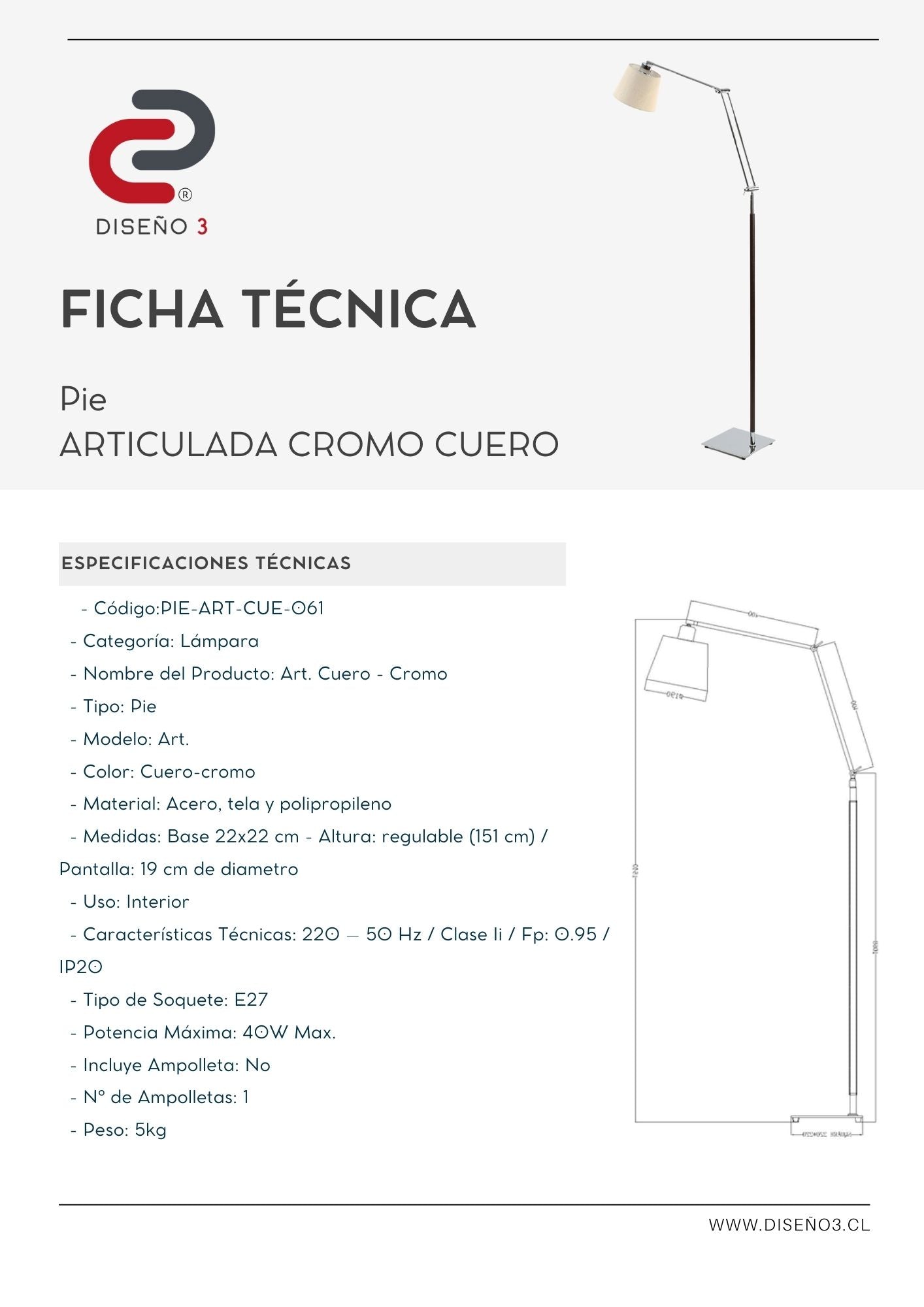 ARTICULADA CROMO-CUERO