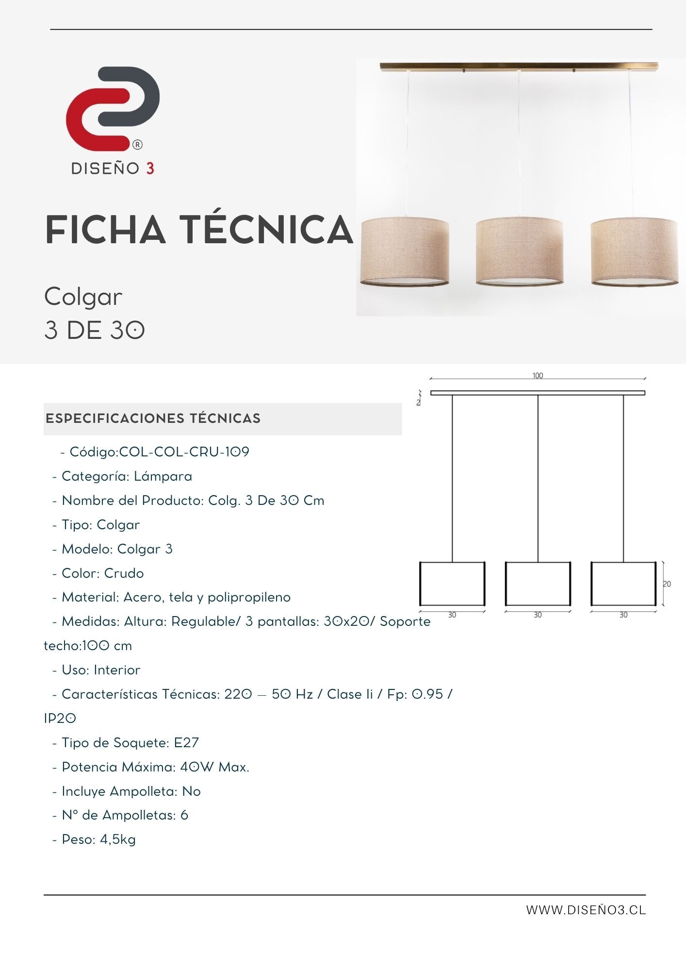 COLGAR 3 DE 30 CM
