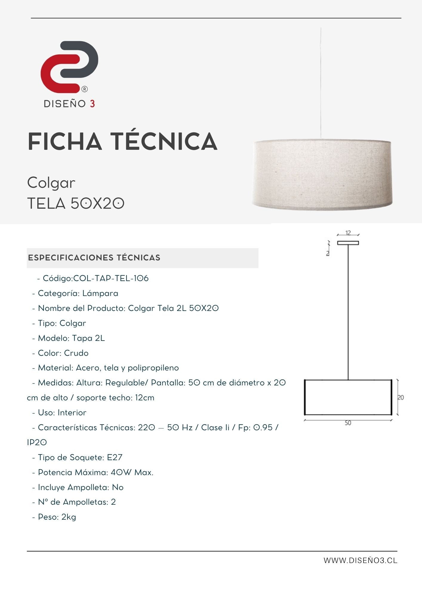 COLGAR TELA 50X20