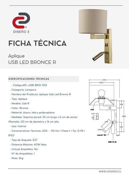 APLIQUE USB LED R