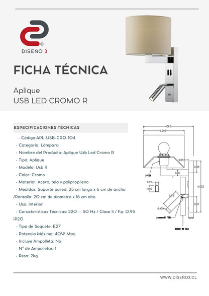 APLIQUE USB LED R