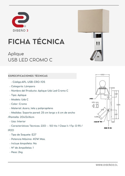 APLIQUE USB LED C