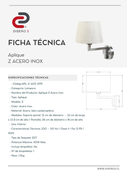 APLIQUE Z ACERO