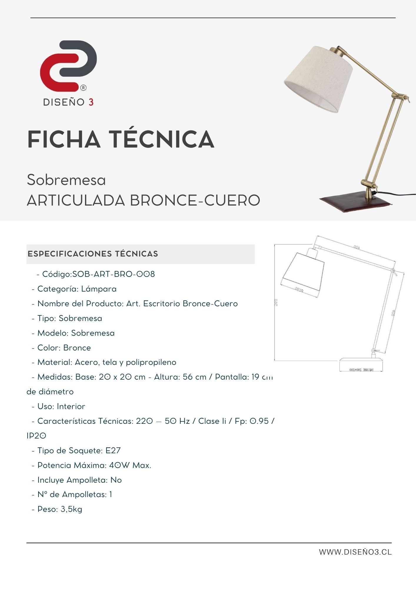 ARTICULADA ESCRITORIO CUERO