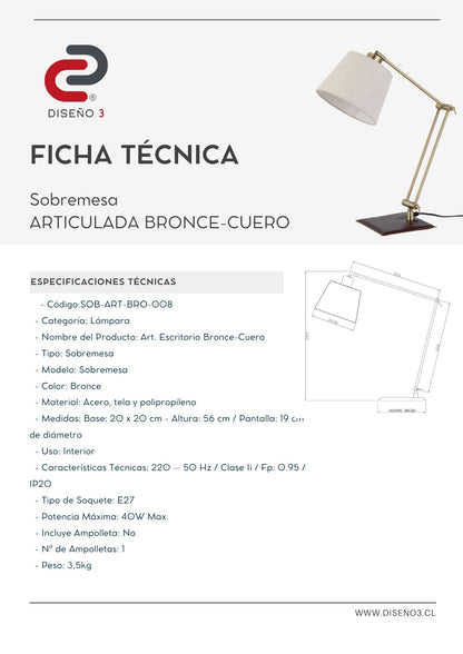 ARTICULADA ESCRITORIO CUERO
