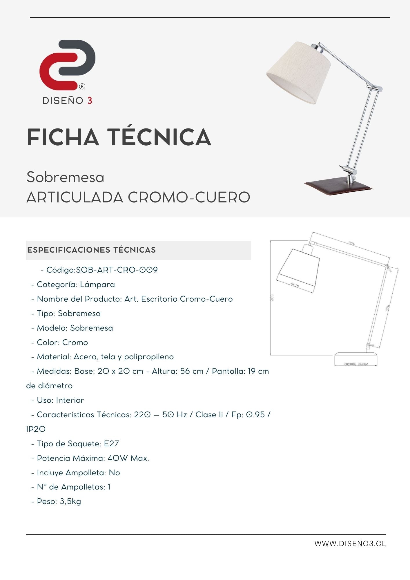 ARTICULADA ESCRITORIO CUERO